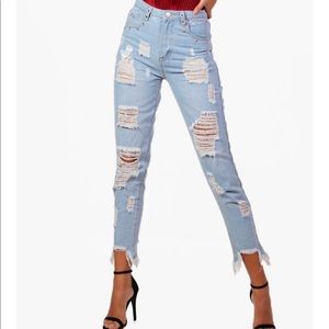 Tall Hollie Eyelet And Ripped Jeans